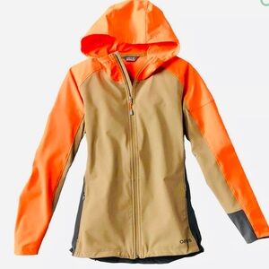 Orvis Women's PRO LT Softshell Hunting Jacket - Blaze Orange/Tan - Small
